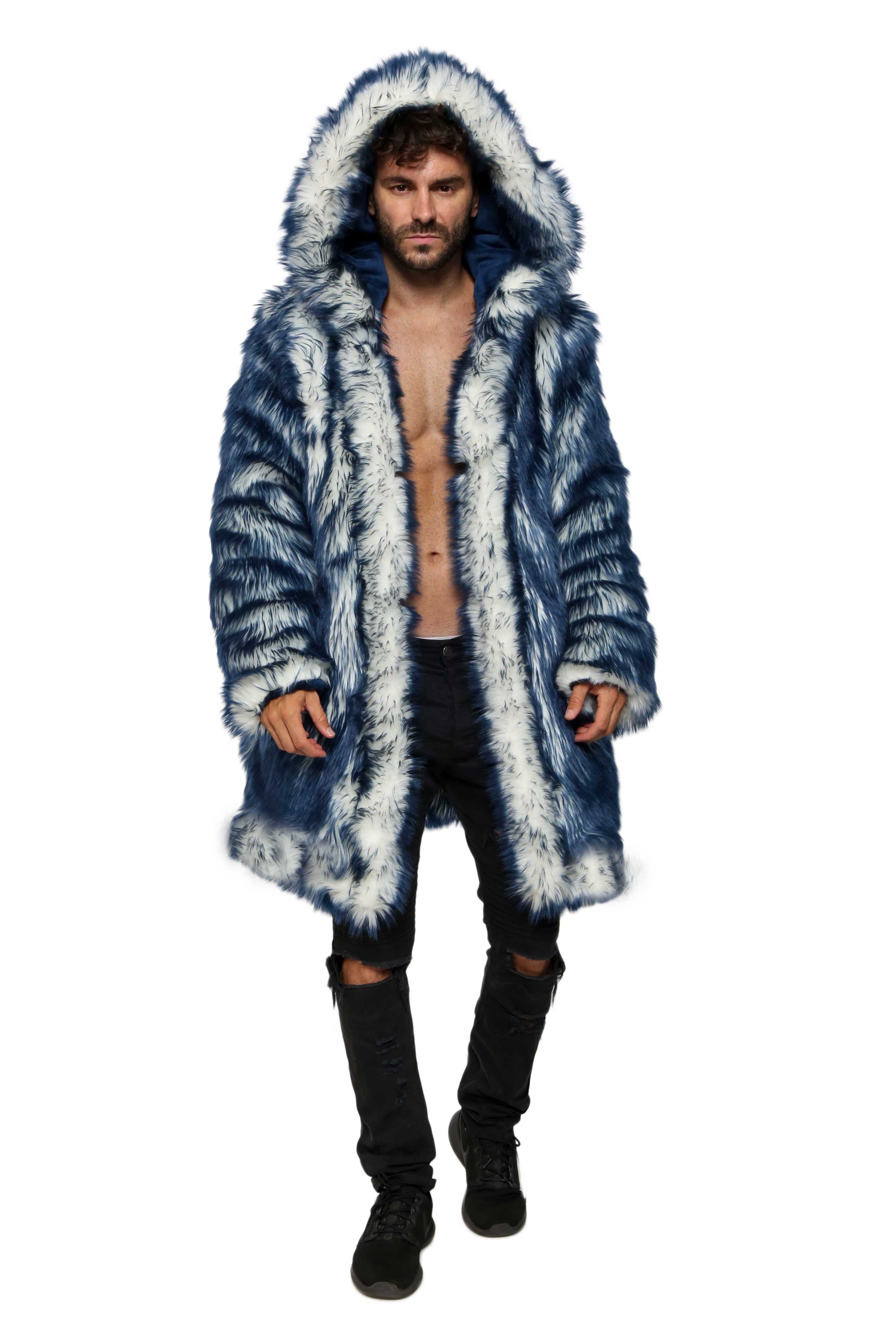 SHOP MEN'S FAUX FUR COATS, JACKETS, VEST FOR BURNING MAN, FESTIVAL FASHION  – Furrocious Furr