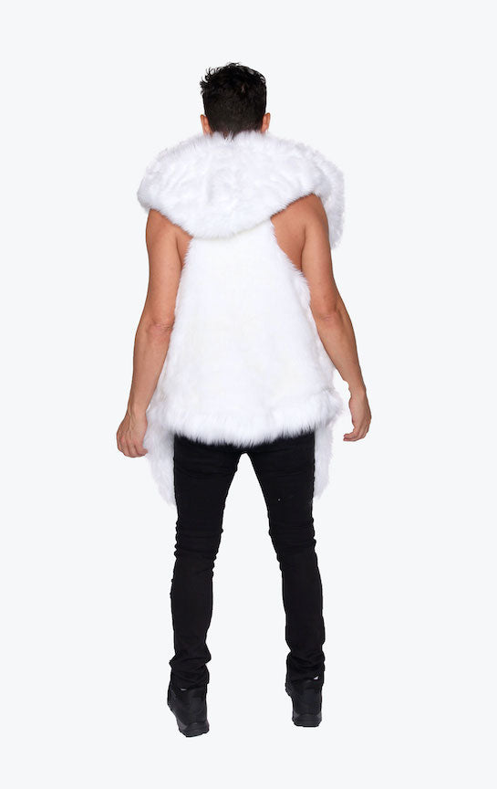 MENS DESERT WARRIOR VEST in Yeti White Furrocious Furr