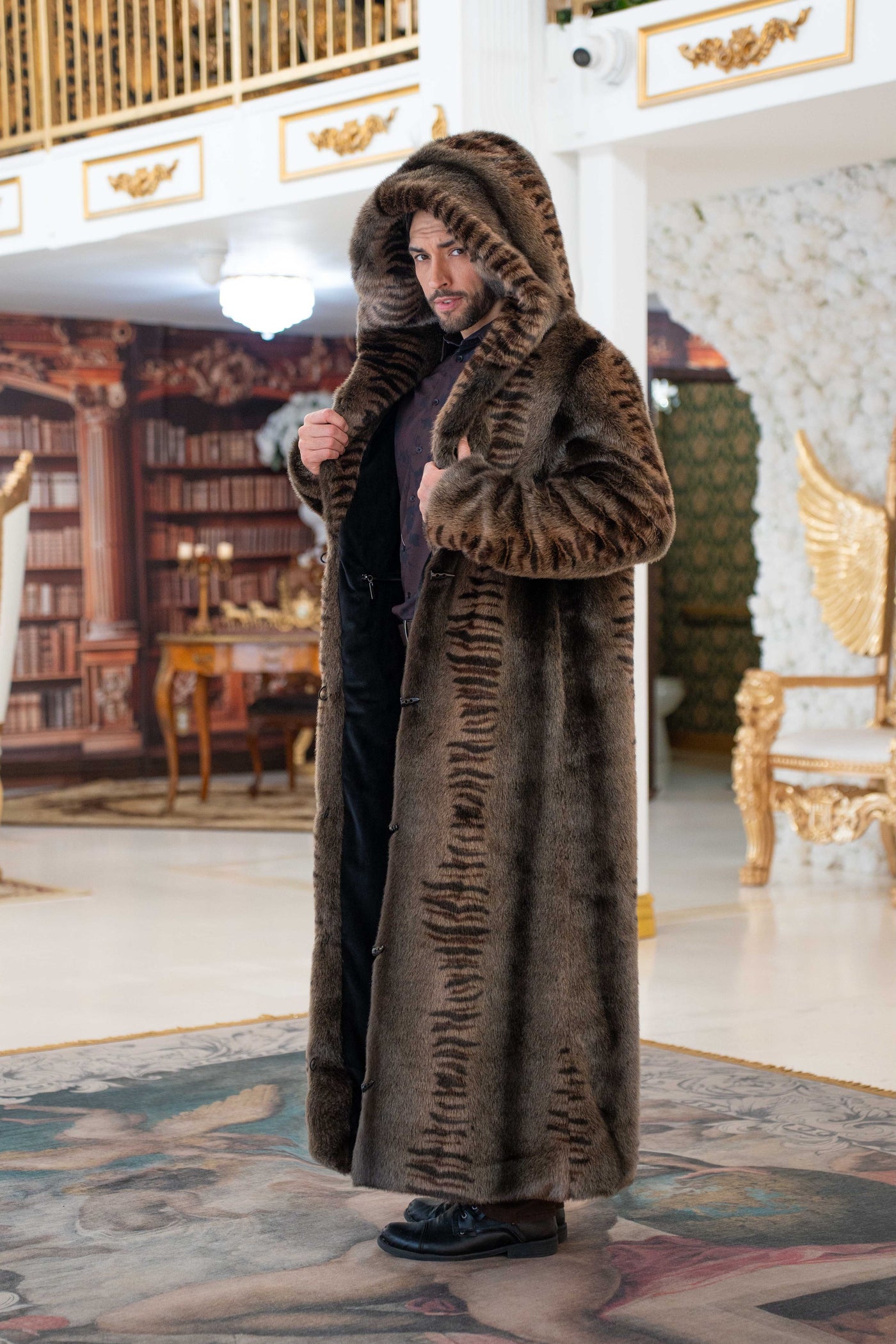 Men's Long Desert Warrior Coat in "Bengal Fox"