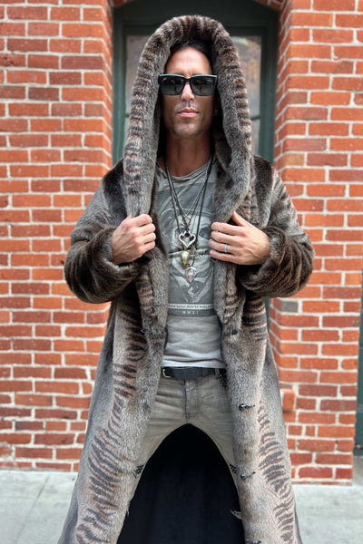 Men's Long Desert Warrior Coat in "Bengal Fox" STOCK