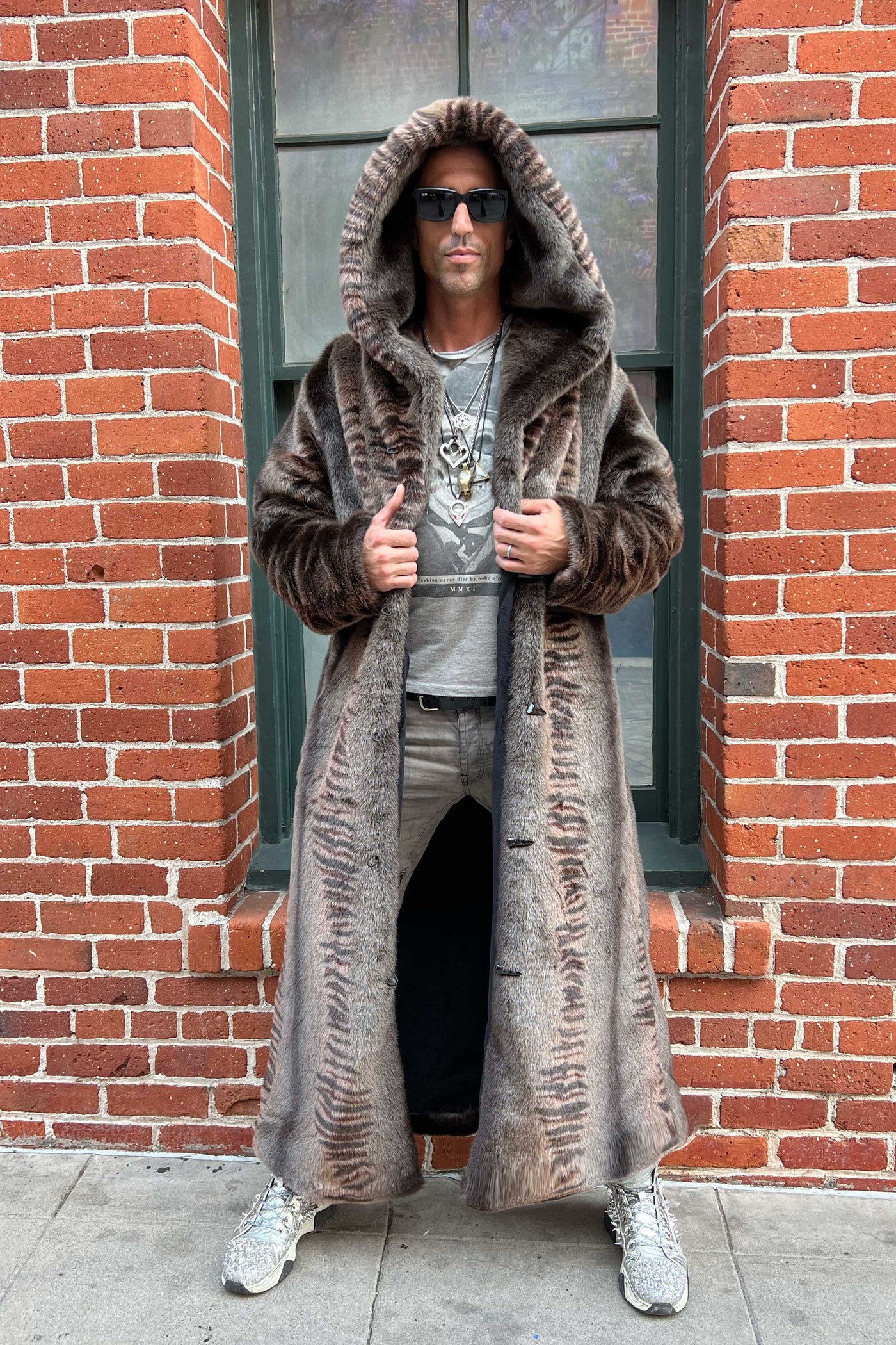 Men's Long Desert Warrior Coat in "Bengal Fox" STOCK