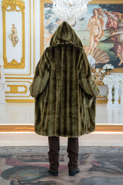 Men's Playa Coat in "Olive" Chinchilla