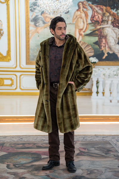 Men's Playa Coat in "Olive" Chinchilla