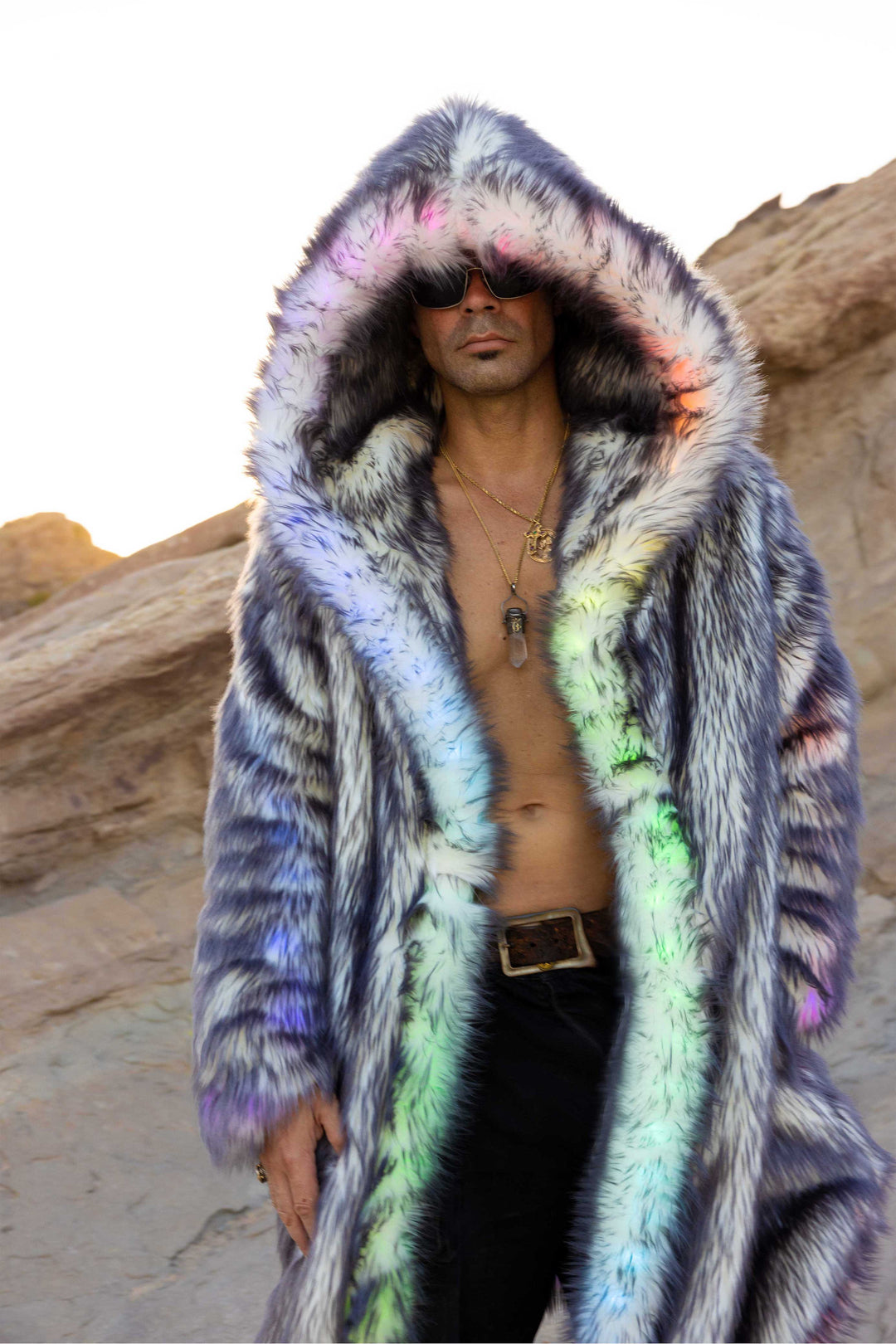 Colorful fur parka hotsell