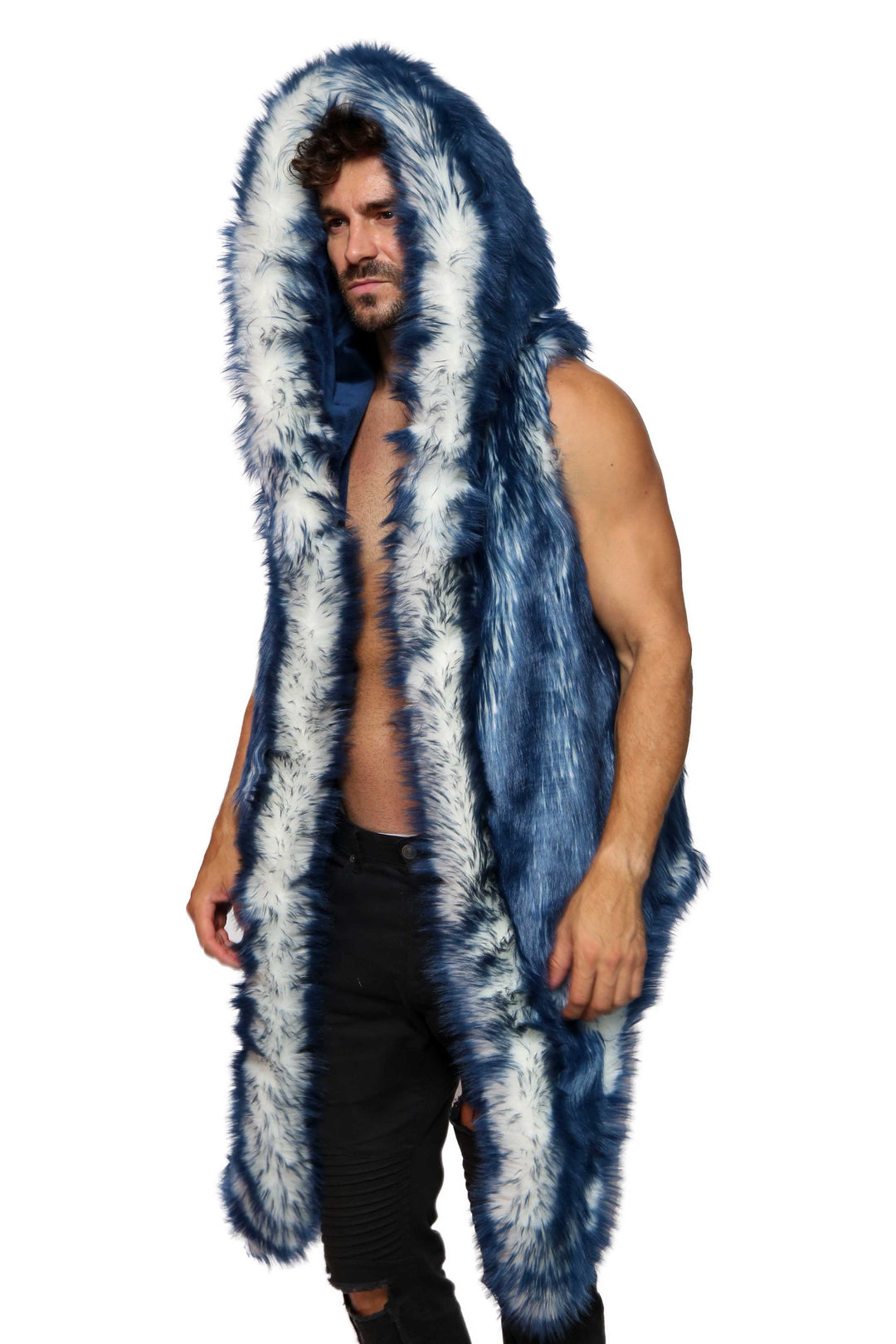 Buy Reversible Day Glow Mens Fur Vest