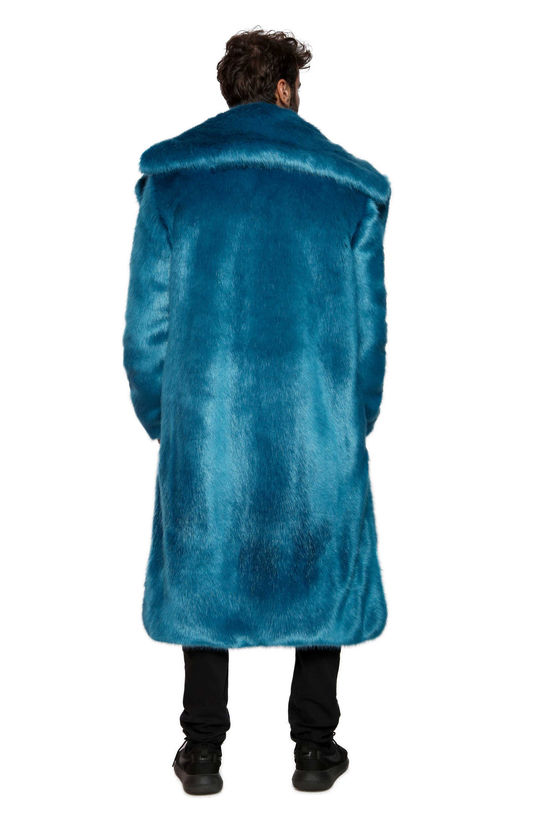 Mens blue faux fur coat best sale