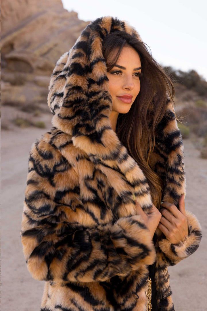 Handmade Faux Fur Tiger Hood outlet